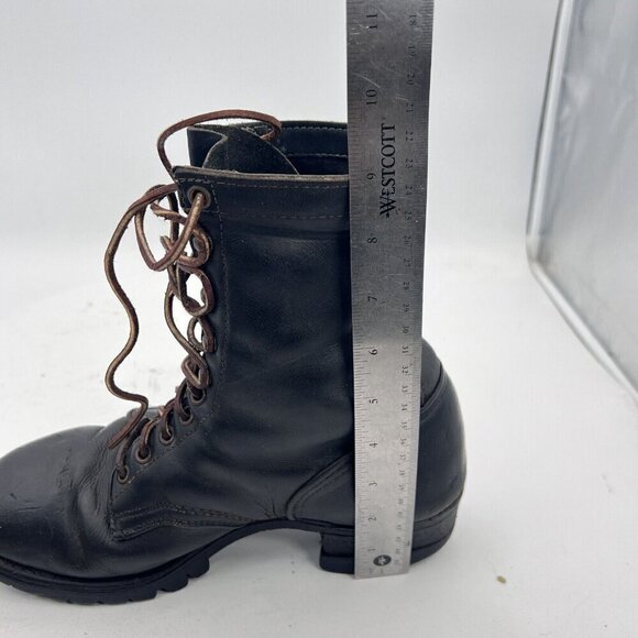 Santa Rosa Brand Men Size 7 Brown Leather Lace Up Steel Toe Vibram Sole Boot - Picture 13 of 15